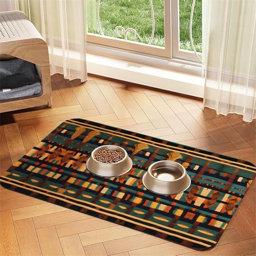 Afrikanische klassische Katzenfuttermatte, Haustier-Futtermatte für Boden, Haustierbedarf, Wassernapf-Matte, Hunde-Essentials Afrikanische klassische Katzenfuttermatte, Haustier-Futtermatte für Boden, Haustierbedarf, Wassernapf-Matte, Hunde-Essentials von KOUUIP