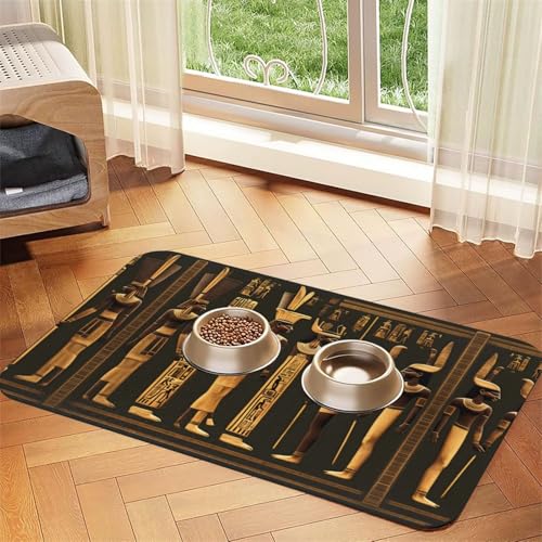 Antike ägyptische Hieroglyphe Druck Katzenfutter Matte Haustier Futtermatte für Boden Haustier Zubehör Hund Wassernapf Matte Hund Essentials von KOUUIP
