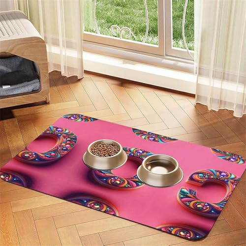 C Print Katzenfuttermatte, Haustier-Futtermatte für Boden, Haustierbedarf, Wassernapf, Matte für Hunde von KOUUIP