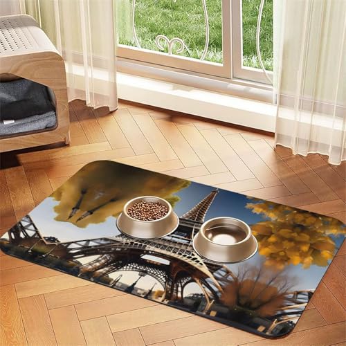 Cityscape Paris Eiffelturm Frankreich Druck Katzenfutter Matte Haustier Fütterungsmatte für Boden Haustier Zubehör Hund Wassernapf Matte Hund Essentials Cityscape Paris Eiffelturm Frankreich Druck Katzenfutter Matte Haustier Fütterungsmatte für Boden Haustier Zubehör Hund Wassernapf Matte Hund Essentials von KOUUIP