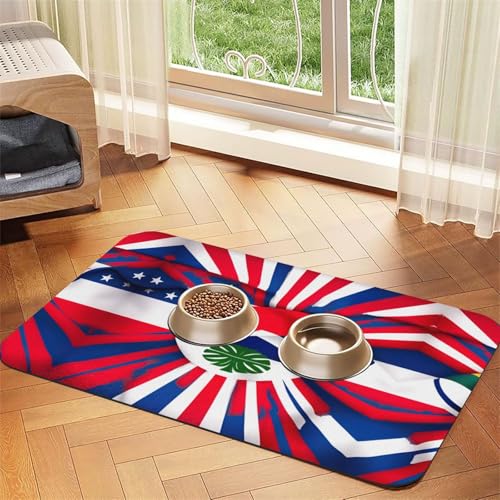 Costa Rica-Flaggen-Druck, Katzenfuttermatte, Haustier-Futtermatte für Boden, Haustierbedarf, Wassernapf, Matte für Hunde Costa Rica-Flaggen-Druck, Katzenfuttermatte, Haustier-Futtermatte für Boden, Haustierbedarf, Wassernapf, Matte für Hunde von KOUUIP