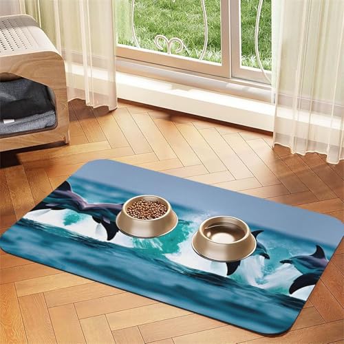 Delfine in the sea 1 Print Cat Food Mat Pet Feeding Mat for Floor Pet Supplies Dog Water Bowl Mat Dog Essentials Delfine in the sea 1 Print Cat Food Mat Pet Feeding Mat for Floor Pet Supplies Dog Water Bowl Mat Dog Essentials von KOUUIP