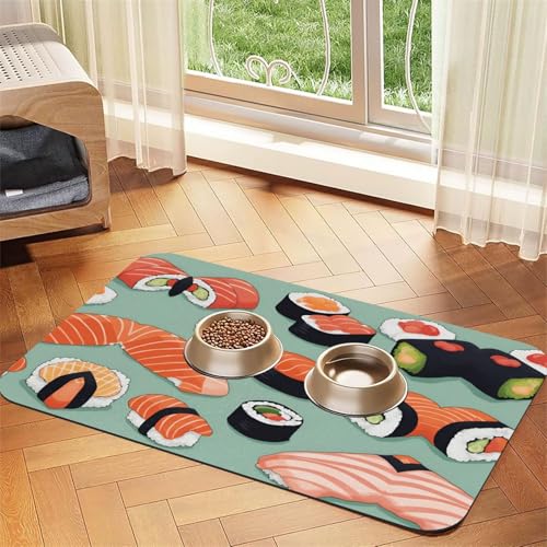 Delicious Sushi 1 Print Katzenfuttermatte Haustier Fütterungsmatte für Boden Haustierbedarf Hund Wassernapf Matte Hund Essentials Delicious Sushi 1 Print Katzenfuttermatte Haustier Fütterungsmatte für Boden Haustierbedarf Hund Wassernapf Matte Hund Essentials von KOUUIP