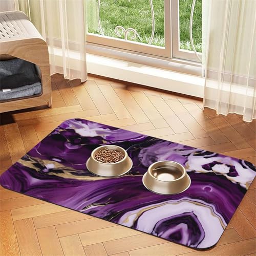 Dunkelviolette Textur Marmor 1 Druck Katzenfuttermatte Haustier Fütterungsmatte für Boden Haustier Zubehör Hund Wassernapf Matte Hund Essentials Dunkelviolette Textur Marmor 1 Druck Katzenfuttermatte Haustier Fütterungsmatte für Boden Haustier Zubehör Hund Wassernapf Matte Hund Essentials von KOUUIP