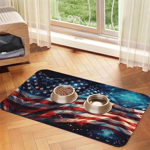 Feuerwerk Amerikanische Flagge 4. Juli Druck Katzenfutter Matte Haustier Futtermatte für Boden Haustier Zubehör Hund Wassernapf Matte Hund Essentials Feuerwerk Amerikanische Flagge 4. Juli Druck Katzenfutter Matte Haustier Futtermatte für Boden Haustier Zubehör Hund Wassernapf Matte Hund Essentials von KOUUIP