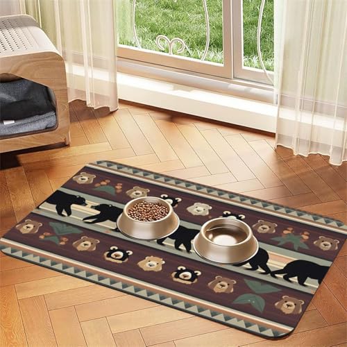 Futtermatte für Katzen mit Bären-Aufdruck, für Boden, Haustierbedarf, Wassernapf-Matte für Hunde Futtermatte für Katzen mit Bären-Aufdruck, für Boden, Haustierbedarf, Wassernapf-Matte für Hunde von KOUUIP