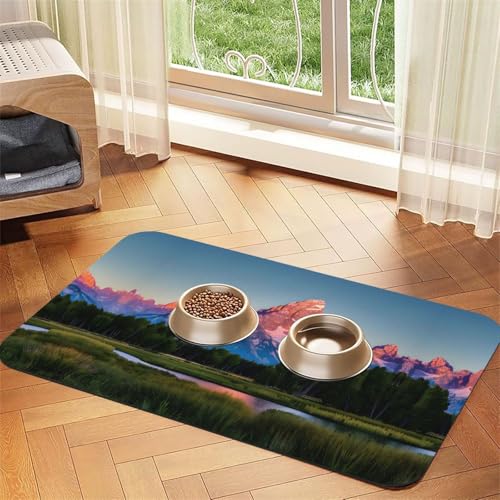 Grand Teton National Park Katzenfuttermatte, Haustier-Futtermatte für Boden, Haustierbedarf, Wassernapf-Matte, Hunde-Essentials, Hundebedarf Grand Teton National Park Katzenfuttermatte, Haustier-Futtermatte für Boden, Haustierbedarf, Wassernapf-Matte, Hunde-Essentials, Hundebedarf von KOUUIP
