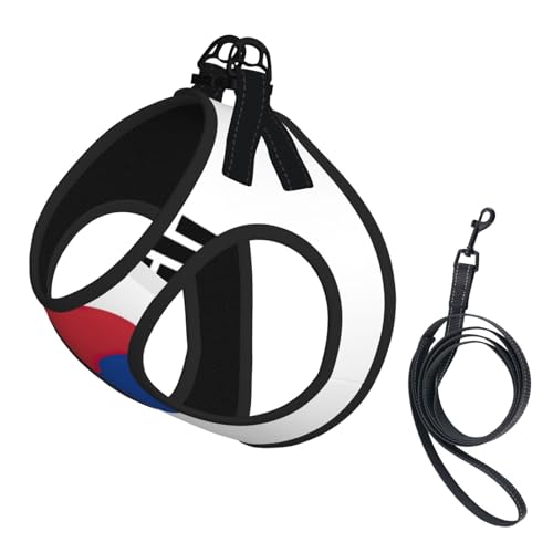 Hundegeschirr mit Leine, Motiv Flagge der Republik Korea, mit verdickter, gepolsterter Weste für extra kleine/kleine, mittelgroße Hunde Hundegeschirr mit Leine, Motiv Flagge der Republik Korea, mit verdickter, gepolsterter Weste für extra kleine/kleine, mittelgroße Hunde von KOUUIP