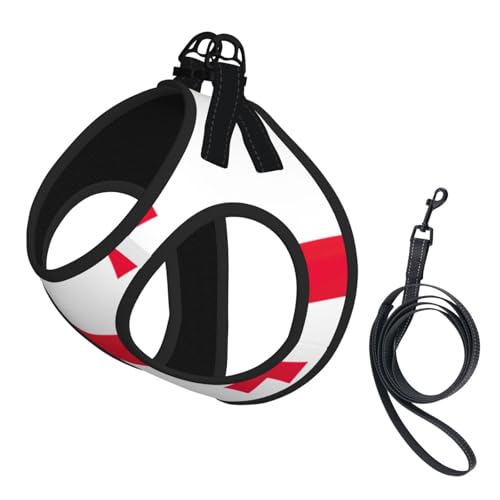 Hundegeschirr mit Leine, Motiv Flagge von Georgia, mit verdickter, gepolsterter Weste für extra kleine/kleine, mittelgroße Hunde Hundegeschirr mit Leine, Motiv Flagge von Georgia, mit verdickter, gepolsterter Weste für extra kleine/kleine, mittelgroße Hunde von KOUUIP