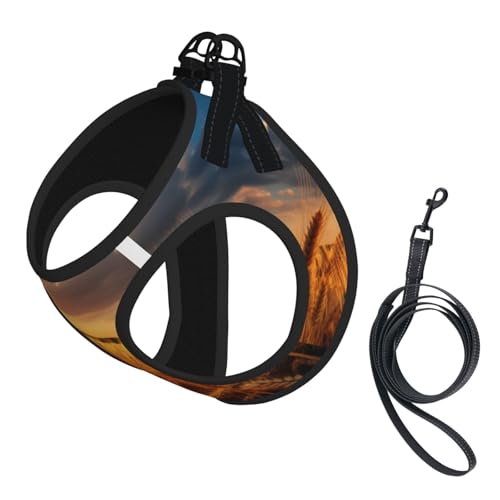 Hundegeschirr mit Leine, mit Bauernhof-Motiv, mit verdickter, gepolsterter Weste, für extra kleine/kleine, mittelgroße Hunde Hundegeschirr mit Leine, mit Bauernhof-Motiv, mit verdickter, gepolsterter Weste, für extra kleine/kleine, mittelgroße Hunde von KOUUIP
