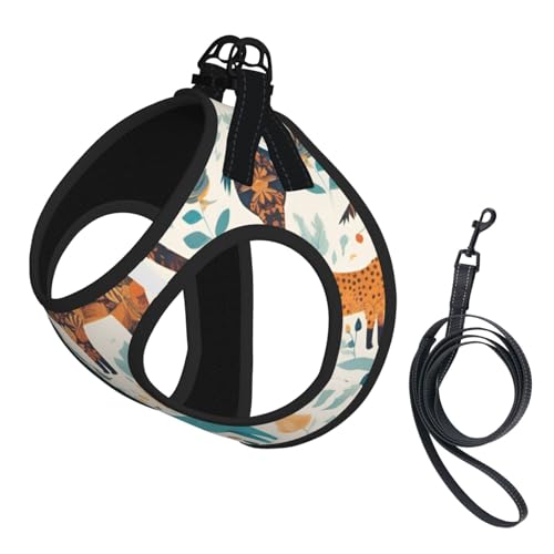Hundegeschirr mit Leine und verdickter gepolsterter Weste für extra kleine/kleine, mittelgroße Hunde mit niedlichem Blumenmuster Hundegeschirr mit Leine und verdickter gepolsterter Weste für extra kleine/kleine, mittelgroße Hunde mit niedlichem Blumenmuster von KOUUIP