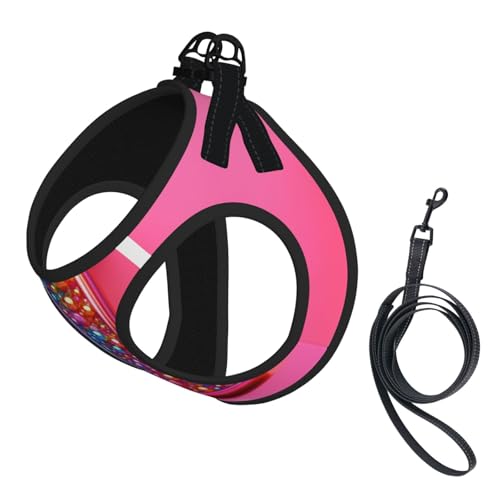 I Print Hundegeschirr mit Leine, Set mit verdickter, gepolsterter Weste für extra kleine/kleine, mittelgroße Hunde I Print Hundegeschirr mit Leine, Set mit verdickter, gepolsterter Weste für extra kleine/kleine, mittelgroße Hunde von KOUUIP