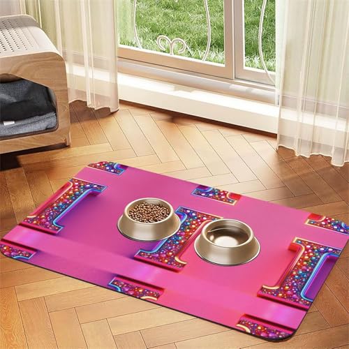 I Print Katzenfuttermatte, Haustier-Futtermatte für Boden, Haustierbedarf, Wassernapf, Matte für Hunde von KOUUIP