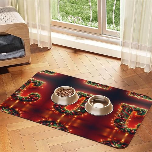 J Print Katzenfuttermatte, Haustier-Futtermatte für Boden, Haustierbedarf, Wassernapf, Matte für Hunde von KOUUIP