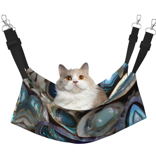KOUUIP Abalone Katzenhängematte mit Perlmutt-Druck, zum Aufhängen von Käfigen, Haustier-Hängematte, Bett, verstellbar, weiche Schlafhängematte für Katzen, Frettchen KOUUIP Abalone Katzenhängematte mit Perlmutt-Druck, zum Aufhängen von Käfigen, Haustier-Hängematte, Bett, verstellbar, weiche Schlafhängematte für Katzen, Frettchen von KOUUIP