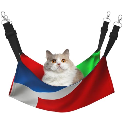 KOUUIP Costa Rica-Flagge, Katzenhängematte zum Aufhängen von Käfigen, verstellbar, weiche Schlafhängematte für Katzen, Frettchen KOUUIP Costa Rica-Flagge, Katzenhängematte zum Aufhängen von Käfigen, verstellbar, weiche Schlafhängematte für Katzen, Frettchen von KOUUIP