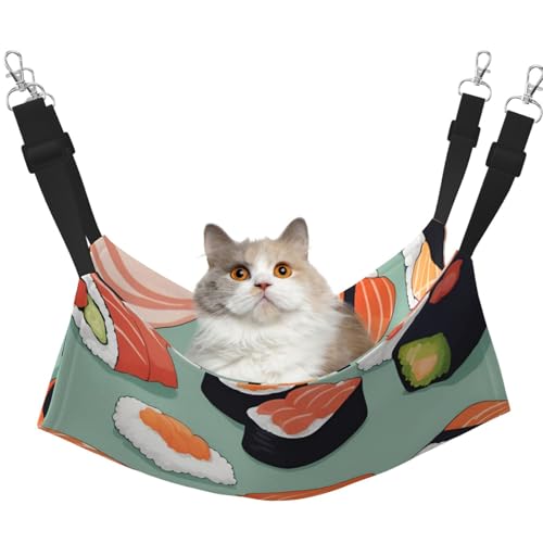 KOUUIP Delicious Sushi Katzenhängematte zum Aufhängen von Käfigen, verstellbar, weiche Schlafhängematte für Katzen, Frettchen KOUUIP Delicious Sushi Katzenhängematte zum Aufhängen von Käfigen, verstellbar, weiche Schlafhängematte für Katzen, Frettchen von KOUUIP