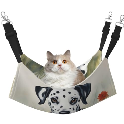 KOUUIP Katzen-Hängematte mit Dalmatiner-Druck, zum Aufhängen im Käfig, verstellbar, weiche Schlaf-Hängematte für Katzen, Frettchen KOUUIP Katzen-Hängematte mit Dalmatiner-Druck, zum Aufhängen im Käfig, verstellbar, weiche Schlaf-Hängematte für Katzen, Frettchen von KOUUIP
