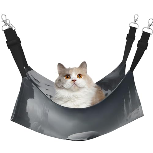 KOUUIP Katzen-Hängematte mit Punk-Skull-Druck, zum Aufhängen im Käfig, verstellbar, weiche Schlaf-Hängematte für Katzen, Frettchen KOUUIP Katzen-Hängematte mit Punk-Skull-Druck, zum Aufhängen im Käfig, verstellbar, weiche Schlaf-Hängematte für Katzen, Frettchen von KOUUIP