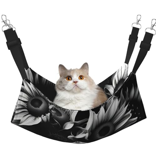KOUUIP Katzen-Hängematte mit Sonnenblumen-Druck, zum Aufhängen im Käfig, verstellbar, weiche Schlafhängematte für Katzen, Frettchen KOUUIP Katzen-Hängematte mit Sonnenblumen-Druck, zum Aufhängen im Käfig, verstellbar, weiche Schlafhängematte für Katzen, Frettchen von KOUUIP