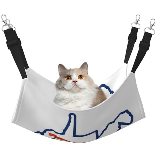 KOUUIP Katzen-Hängematte mit West-Virginia-Staatsflagge, zum Aufhängen von Käfigen, verstellbar, weiche Schlaf-Hängematte für Katzen, Frettchen KOUUIP Katzen-Hängematte mit West-Virginia-Staatsflagge, zum Aufhängen von Käfigen, verstellbar, weiche Schlaf-Hängematte für Katzen, Frettchen von KOUUIP