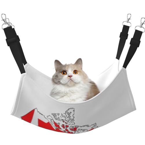 KOUUIP Katzen-Hängematte mit kanadischer Flagge, zum Aufhängen von Käfigen, verstellbar, weiche Schlaf-Hängematte für Katzen, Frettchen KOUUIP Katzen-Hängematte mit kanadischer Flagge, zum Aufhängen von Käfigen, verstellbar, weiche Schlaf-Hängematte für Katzen, Frettchen von KOUUIP