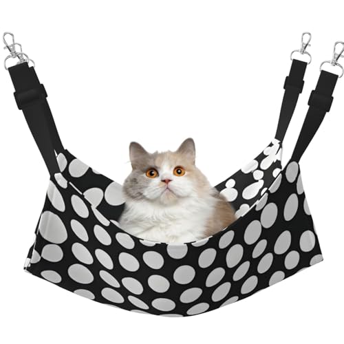 KOUUIP Katzen-Hängematte zum Aufhängen von Käfigen, verstellbar, weiche Schlaf-Hängematte für Katzen, Frettchen, Schwarz / Weiß KOUUIP Katzen-Hängematte zum Aufhängen von Käfigen, verstellbar, weiche Schlaf-Hängematte für Katzen, Frettchen, Schwarz / Weiß von KOUUIP