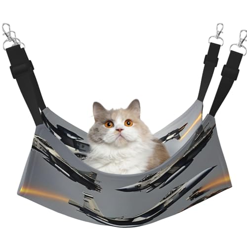 KOUUIP Katzenhängematte mit Flugzeug-Jets-Aufdruck, zum Aufhängen von Käfigen, Haustier-Hängematte, Bett, verstellbar, weiche Schlaf-Hängematte für Katzen, Frettchen KOUUIP Katzenhängematte mit Flugzeug-Jets-Aufdruck, zum Aufhängen von Käfigen, Haustier-Hängematte, Bett, verstellbar, weiche Schlaf-Hängematte für Katzen, Frettchen von KOUUIP
