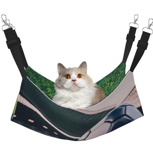 KOUUIP Katzenhängematte mit Fußball-Aufdruck, zum Aufhängen von Käfigen, Haustier-Hängematte, Bett, verstellbar, weiche Schlafhängematte für Katzen, Frettchen KOUUIP Katzenhängematte mit Fußball-Aufdruck, zum Aufhängen von Käfigen, Haustier-Hängematte, Bett, verstellbar, weiche Schlafhängematte für Katzen, Frettchen von KOUUIP