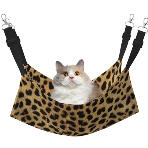 KOUUIP Katzenhängematte mit Leopardenmuster zum Aufhängen von Käfigen, verstellbar, weiche Schlaf-Hängematte für Katzen, Frettchen KOUUIP Katzenhängematte mit Leopardenmuster zum Aufhängen von Käfigen, verstellbar, weiche Schlaf-Hängematte für Katzen, Frettchen von KOUUIP
