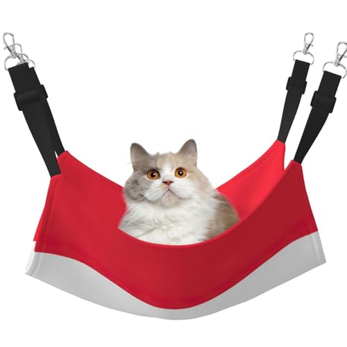 KOUUIP Katzenhängematte mit Österreichischer Flagge, zum Aufhängen von Käfigen, verstellbar, weiche Schlafhängematte für Katzen, Frettchen KOUUIP Katzenhängematte mit Österreichischer Flagge, zum Aufhängen von Käfigen, verstellbar, weiche Schlafhängematte für Katzen, Frettchen von KOUUIP