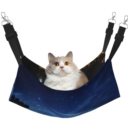 KOUUIP Katzenhängematte mit Sternenhimmel, Meteor-Sterne, zum Aufhängen im Käfig, verstellbar, weiche Schlafhängematte für Katzen, Frettchen KOUUIP Katzenhängematte mit Sternenhimmel, Meteor-Sterne, zum Aufhängen im Käfig, verstellbar, weiche Schlafhängematte für Katzen, Frettchen von KOUUIP