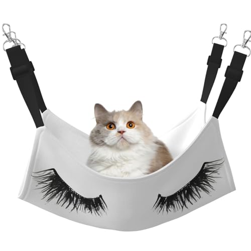 KOUUIP Katzenhängematte mit Wimpernlippen-Aufdruck, zum Aufhängen von Käfigen, verstellbar, weiche Schlafhängematte für Katzen, Frettchen KOUUIP Katzenhängematte mit Wimpernlippen-Aufdruck, zum Aufhängen von Käfigen, verstellbar, weiche Schlafhängematte für Katzen, Frettchen von KOUUIP