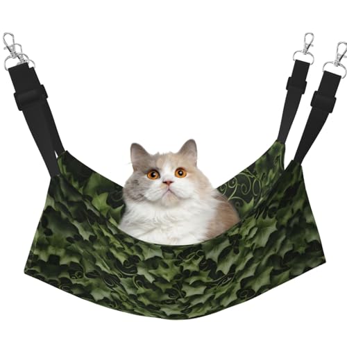 KOUUIP Katzenhängematte mit floralen Wirbeln, Efeu-Druck, zum Aufhängen im Käfig, verstellbar, weiche Schlafhängematte für Katzen, Frettchen KOUUIP Katzenhängematte mit floralen Wirbeln, Efeu-Druck, zum Aufhängen im Käfig, verstellbar, weiche Schlafhängematte für Katzen, Frettchen von KOUUIP