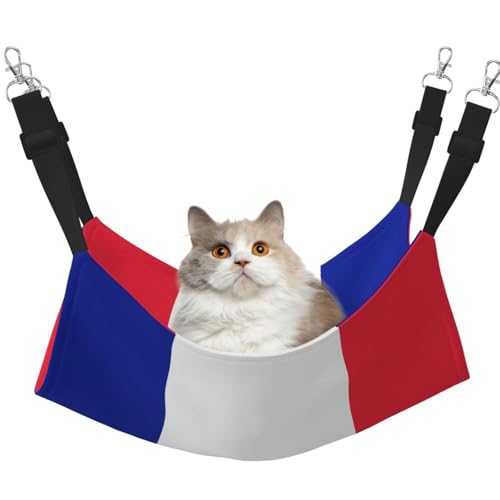 KOUUIP Katzenhängematte mit französischer Flagge, zum Aufhängen von Käfigen, verstellbar, weiche Schlafhängematte für Katzen, Frettchen KOUUIP Katzenhängematte mit französischer Flagge, zum Aufhängen von Käfigen, verstellbar, weiche Schlafhängematte für Katzen, Frettchen von KOUUIP