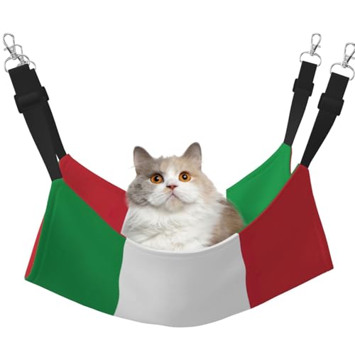 KOUUIP Katzenhängematte mit italienischer Flagge, zum Aufhängen von Käfigen, Haustier-Hängematte, Bett, verstellbar, weiche Schlafhängematte für Katzen, Frettchen KOUUIP Katzenhängematte mit italienischer Flagge, zum Aufhängen von Käfigen, Haustier-Hängematte, Bett, verstellbar, weiche Schlafhängematte für Katzen, Frettchen von KOUUIP