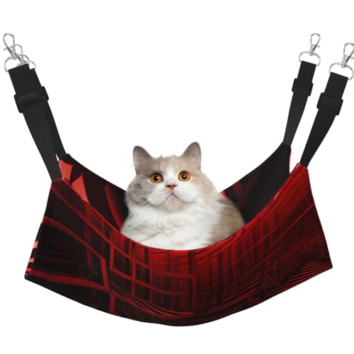 KOUUIP Katzenhängematte zum Aufhängen von Käfigen, verstellbar, weich, für Katzen, Frettchen, Rot kariert KOUUIP Katzenhängematte zum Aufhängen von Käfigen, verstellbar, weich, für Katzen, Frettchen, Rot kariert von KOUUIP