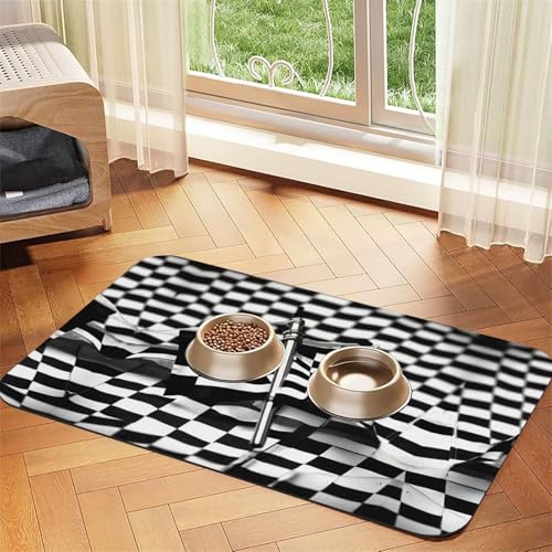 Karierte Flaggen, Rennflaggen, Druck, Katzenfuttermatte, Haustier-Futtermatte für Boden, Haustierbedarf, Wassernapf, Matte für Hunde Karierte Flaggen, Rennflaggen, Druck, Katzenfuttermatte, Haustier-Futtermatte für Boden, Haustierbedarf, Wassernapf, Matte für Hunde von KOUUIP