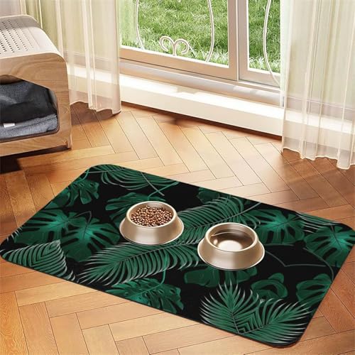 Katzenfuttermatte mit Bananenblatt-Motiv, Grün Katzenfuttermatte mit Bananenblatt-Motiv, Grün von KOUUIP