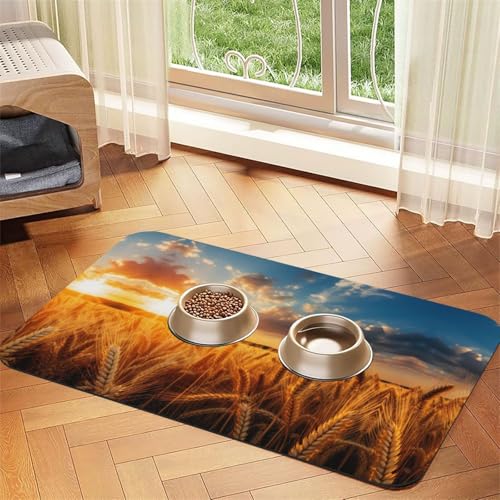 Katzenfuttermatte mit Bauernhof-Motiv, Haustier-Futtermatte für Boden, Haustierbedarf, Wassernapf-Matte für Hunde Katzenfuttermatte mit Bauernhof-Motiv, Haustier-Futtermatte für Boden, Haustierbedarf, Wassernapf-Matte für Hunde von KOUUIP