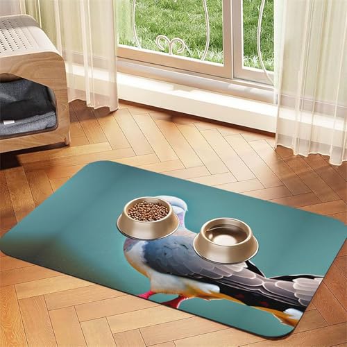 Katzenfuttermatte mit Cartoon-Taubenmotiv, 4 Aufdruck, Haustier-Futtermatte für Boden, Haustierbedarf, Wassernapf, Matte für Hunde Katzenfuttermatte mit Cartoon-Taubenmotiv, 4 Aufdruck, Haustier-Futtermatte für Boden, Haustierbedarf, Wassernapf, Matte für Hunde von KOUUIP