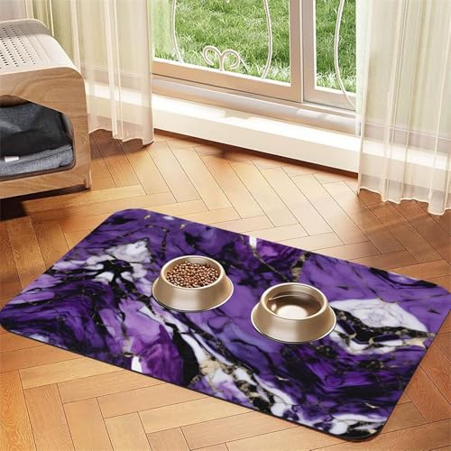 Katzenfuttermatte mit Marmor-Aufdruck, für Boden, Haustierbedarf, Wassernapf, Matte, Hundezubehör Katzenfuttermatte mit Marmor-Aufdruck, für Boden, Haustierbedarf, Wassernapf, Matte, Hundezubehör von KOUUIP