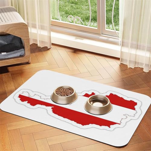Katzenfuttermatte mit Österreichischer Flagge, Haustier-Futtermatte für Boden, Haustierbedarf, Wassernapf, Matte für Hunde Katzenfuttermatte mit Österreichischer Flagge, Haustier-Futtermatte für Boden, Haustierbedarf, Wassernapf, Matte für Hunde von KOUUIP