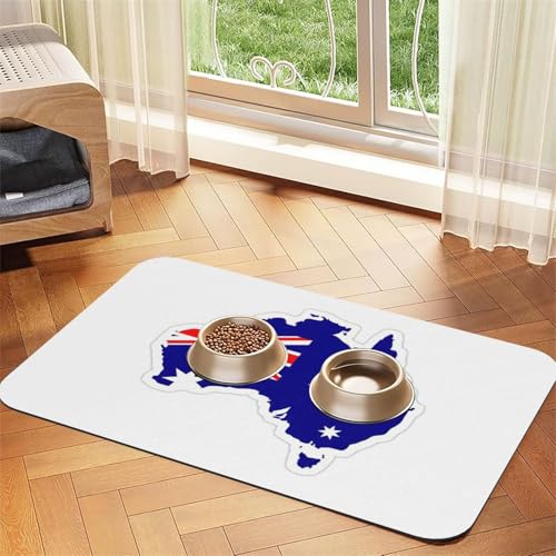 Katzenfuttermatte mit australischer Flagge, Haustier-Futtermatte für Boden, Haustierbedarf, Wassernapf, Matte für Hunde Katzenfuttermatte mit australischer Flagge, Haustier-Futtermatte für Boden, Haustierbedarf, Wassernapf, Matte für Hunde von KOUUIP