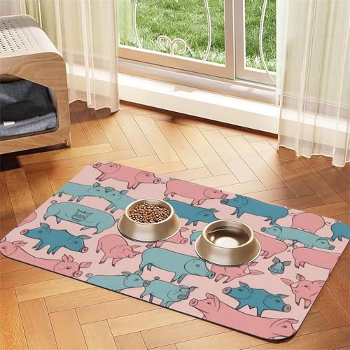 Katzenfuttermatte mit niedlichem Schweinemuster, Haustier-Futtermatte für Boden, Haustierbedarf, Wassernapf-Matte für Hunde Katzenfuttermatte mit niedlichem Schweinemuster, Haustier-Futtermatte für Boden, Haustierbedarf, Wassernapf-Matte für Hunde von KOUUIP