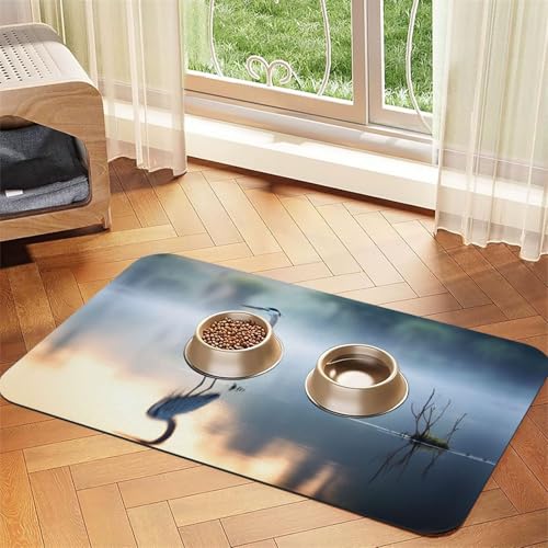 Loon Nature Katzenfuttermatte mit Vogel-Aufdruck, Haustier-Futtermatte für Boden, Haustierbedarf, Wassernapf, Matte für Hunde Loon Nature Katzenfuttermatte mit Vogel-Aufdruck, Haustier-Futtermatte für Boden, Haustierbedarf, Wassernapf, Matte für Hunde von KOUUIP