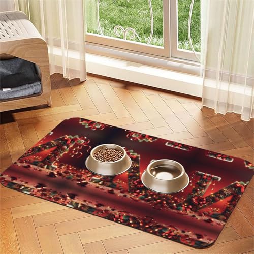 N Print Katzenfuttermatte, Haustier-Futtermatte für Boden, Haustierbedarf, Wassernapf, Matte für Hunde von KOUUIP