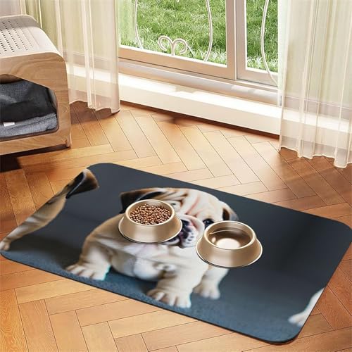 Niedliche Bulldogge Welpe 1 Druck Katzenfutter Matte Haustier Fütterungsmatte für Boden Haustier Zubehör Hund Wassernapf Matte Hund Essentials Niedliche Bulldogge Welpe 1 Druck Katzenfutter Matte Haustier Fütterungsmatte für Boden Haustier Zubehör Hund Wassernapf Matte Hund Essentials von KOUUIP