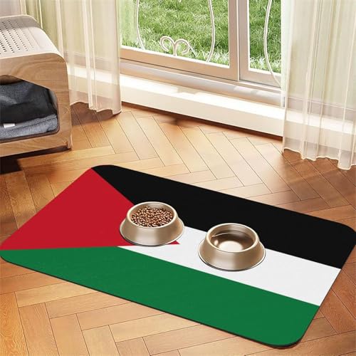 Palästina Flag1 Katzenfuttermatte, Haustier-Futtermatte für Boden, Haustierbedarf, Wassernapf, Matte für Hunde Palästina Flag1 Katzenfuttermatte, Haustier-Futtermatte für Boden, Haustierbedarf, Wassernapf, Matte für Hunde von KOUUIP