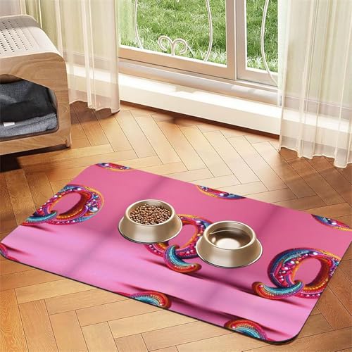 Q Print Katzenfuttermatte, Haustier-Futtermatte für Boden, Haustierbedarf, Wassernapf-Matte für Hunde Q Print Katzenfuttermatte, Haustier-Futtermatte für Boden, Haustierbedarf, Wassernapf-Matte für Hunde von KOUUIP